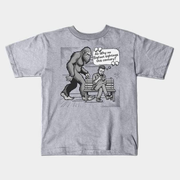 Bigfoot Humor Kids T-Shirt by Etopix